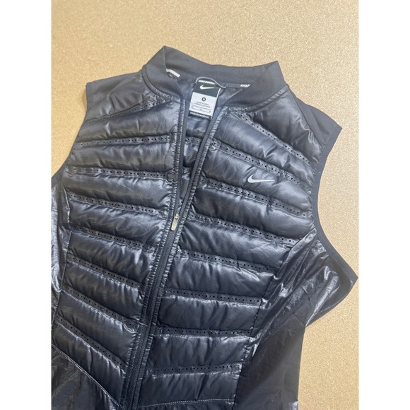 Nike Aeroloft 800 Fill Running Vest Womens M Black Lightweight Sleeveless 200$ - Picture 1 of 9